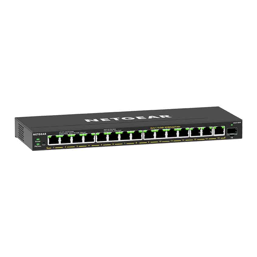 NETGEAR 15-Port PoE+ Gigabit Ethernet Plus Desktop Switch with 1 SFP Port